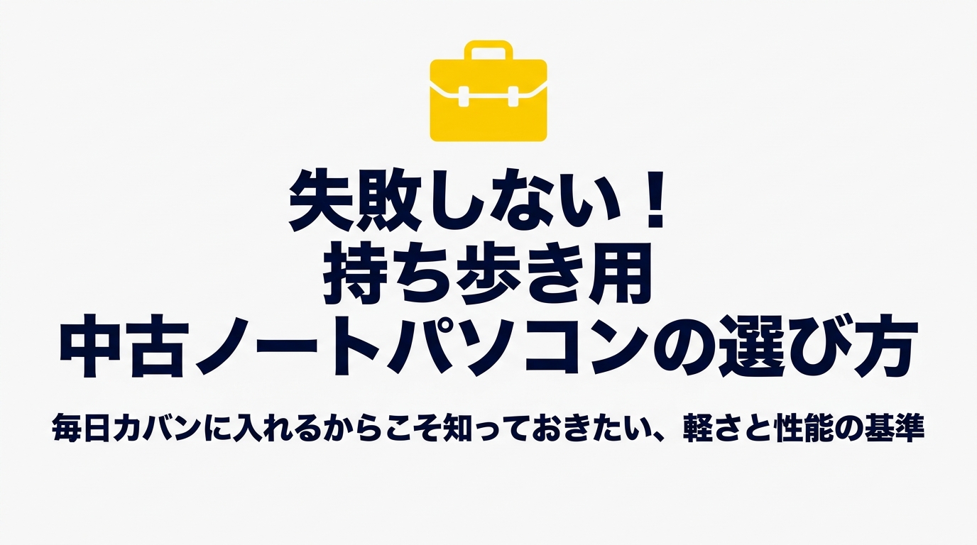 毎日カバンに入れる前提で、軽さと性能の基準を知る持ち歩き用中古ノートの選び方表紙