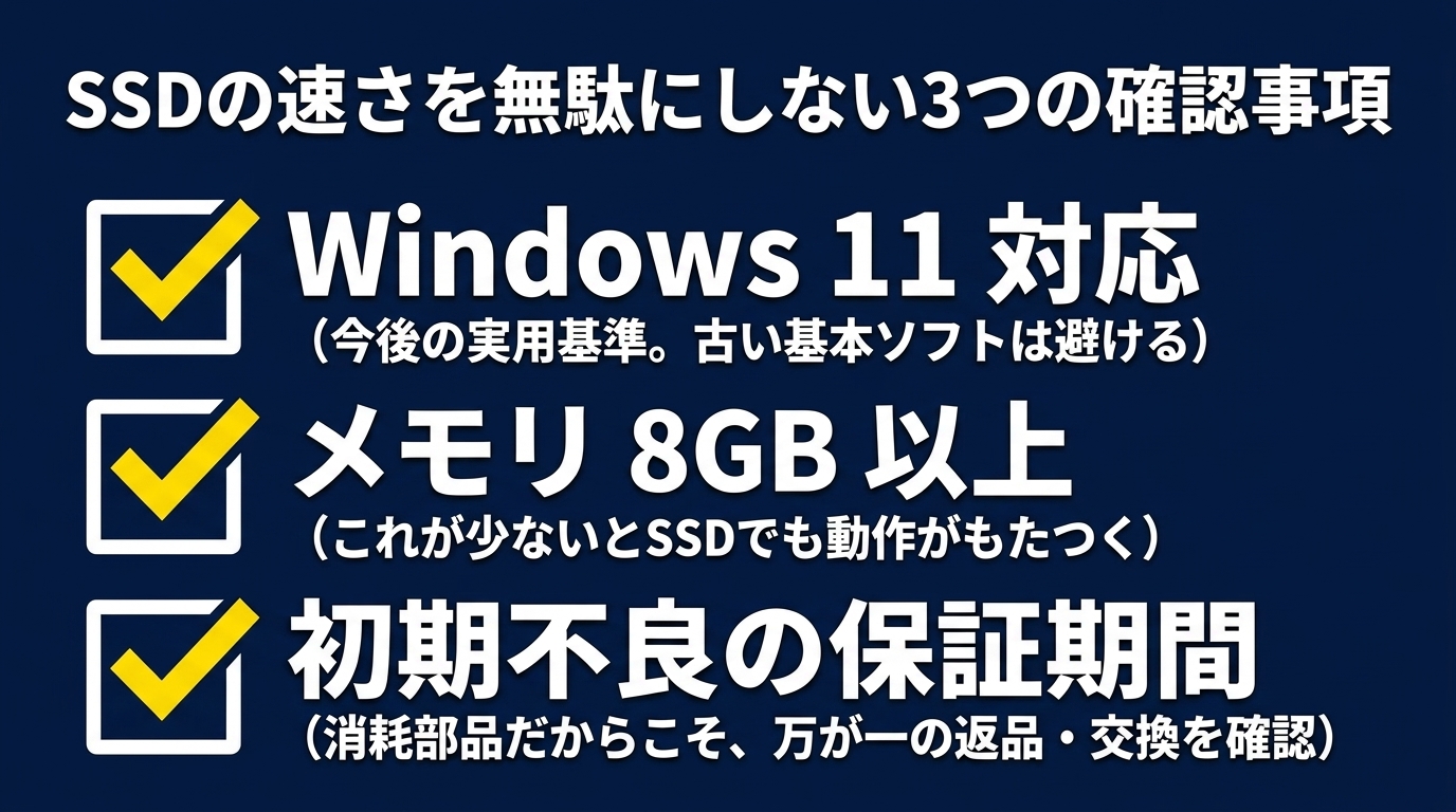 Windows11対応・メモリ8GB以上・初期不良の保証期間を確認するチェックリスト